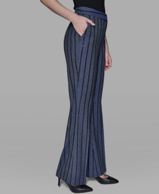 Women's Mid Rise Striped Sequin Pants