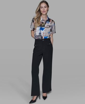 Women's Short-Sleeve Allover City Scene Top