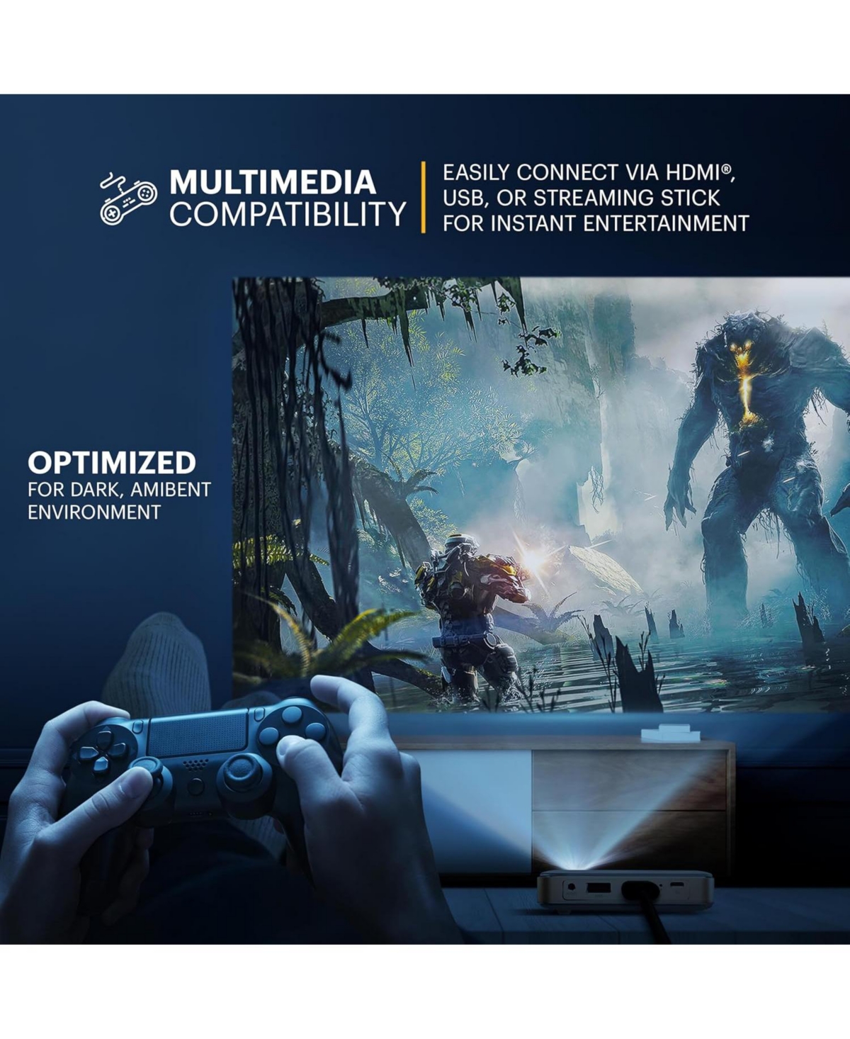 Kodak Luma 150 Pico Projector, Rechargeable Ultra Mini Projector with Travel Case (White)