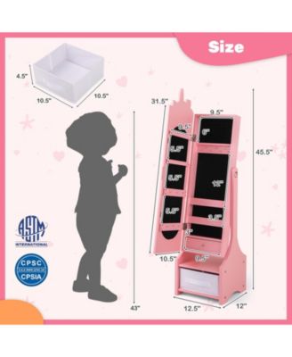 Kids Jewelry Armoire Cabinet with Storage and 2 Tilt Angles