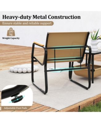 3 Pieces Patio Furniture Set Outdoor Bistro Conversation Set