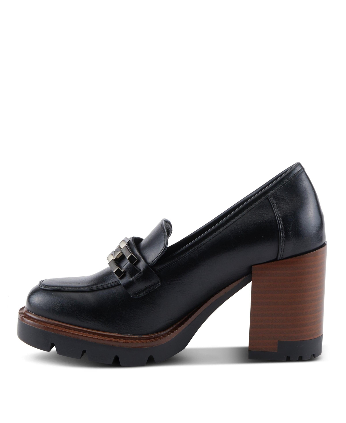 Patrizia Women s Dajah Slip-On Loafers with Inset Heel, Geometric Hardware & Lug Sole