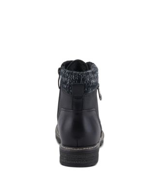 Women s Jadelyn Hiker-Inspired Lace-Up Boots with Sweater Collar and Zipper