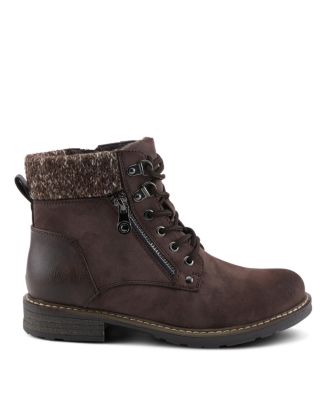 Women s Jadelyn Hiker-Inspired Lace-Up Boots with Sweater Collar and Zipper
