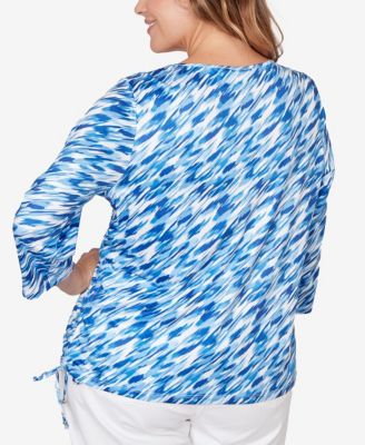 Plus Size Printed 3/4 Sleeve Top