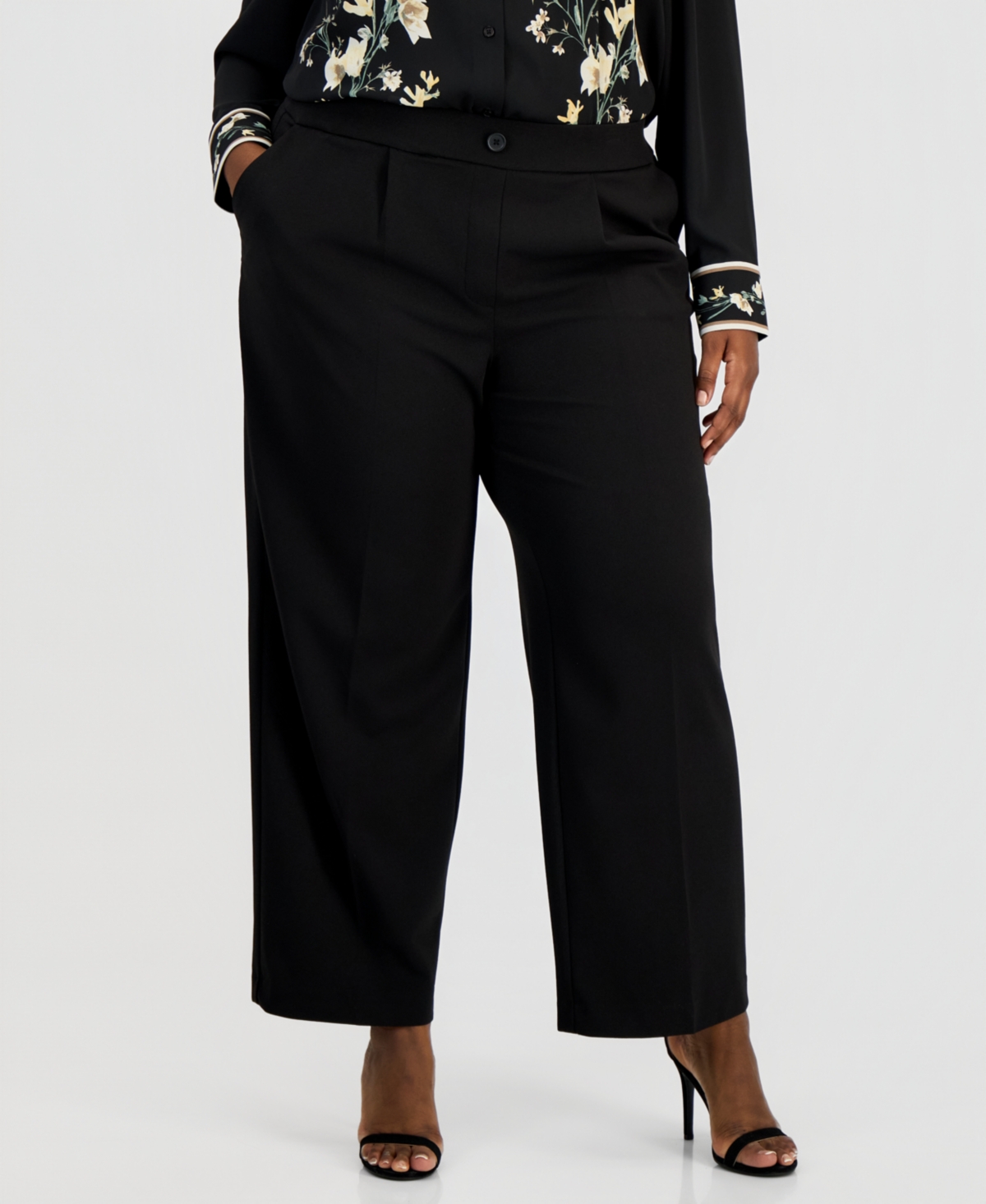 Anne Klein Essentials Plus High Rise Pull-On Pants