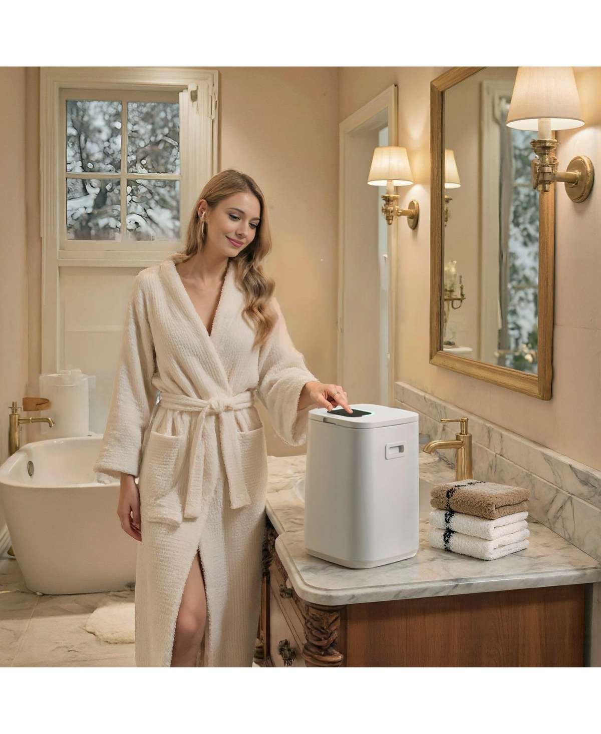 Ecooso Towel Warmers for Bathroom, Towel Warmer Bucket with Child Lock & High-Temp Indicator