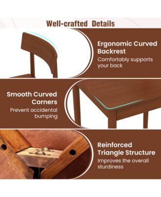 5-Piece Rubber Wood Rectangular  Dining Table Set