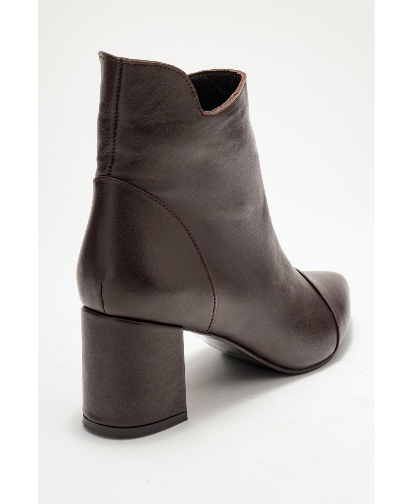 Женские ботинки Forever & Always Shoes Gael Leather Block Heel Boot, цвет: Коричневый кожаный — фото 5