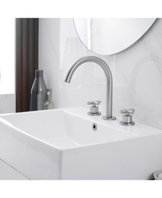 8 in. Widespread Double Handle High Arc Spout Bathroom Faucet in Brushed Nickel