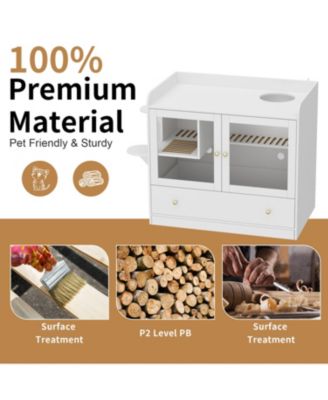 Cat Litter Box Furniture Hidden, Cats Condo Pet House with Stairs, Indoor Cat Litter House