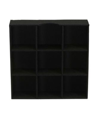 9-Compartment Drawer Organizers, Pack of 2, Black Linen