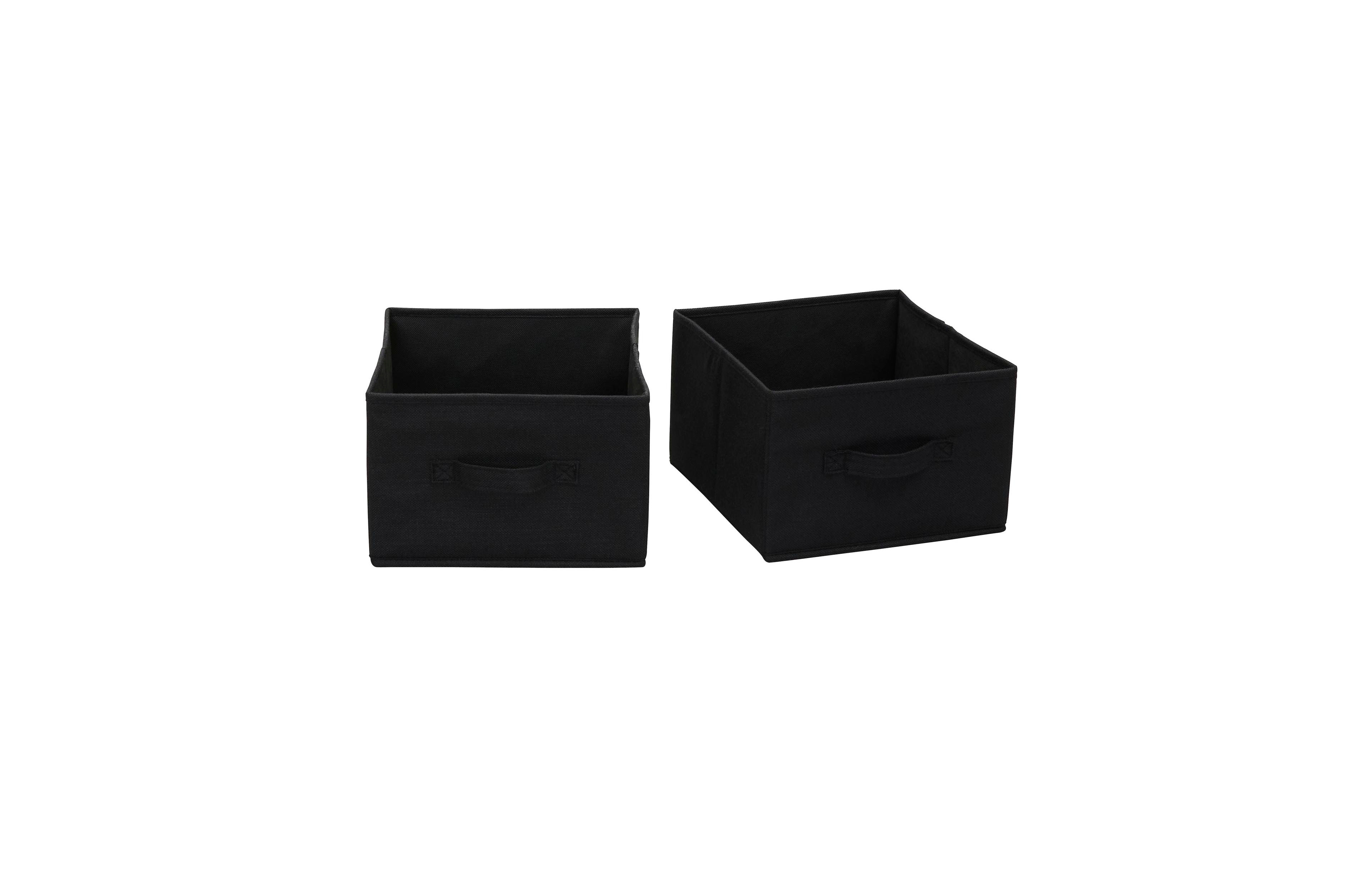 Household Essentials Wide Closet Organizer Drawers 2 Pack, Black