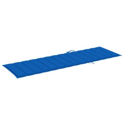 Sun Lounger Royal blue cushion with wood frame