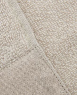 Cotton and Linen-Texture Border 6 Pack Hand Towel Set