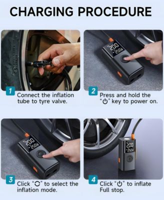 5-in-1 Portable Jump Starter with Air Compressor, 10000mAh Car Battery Booster