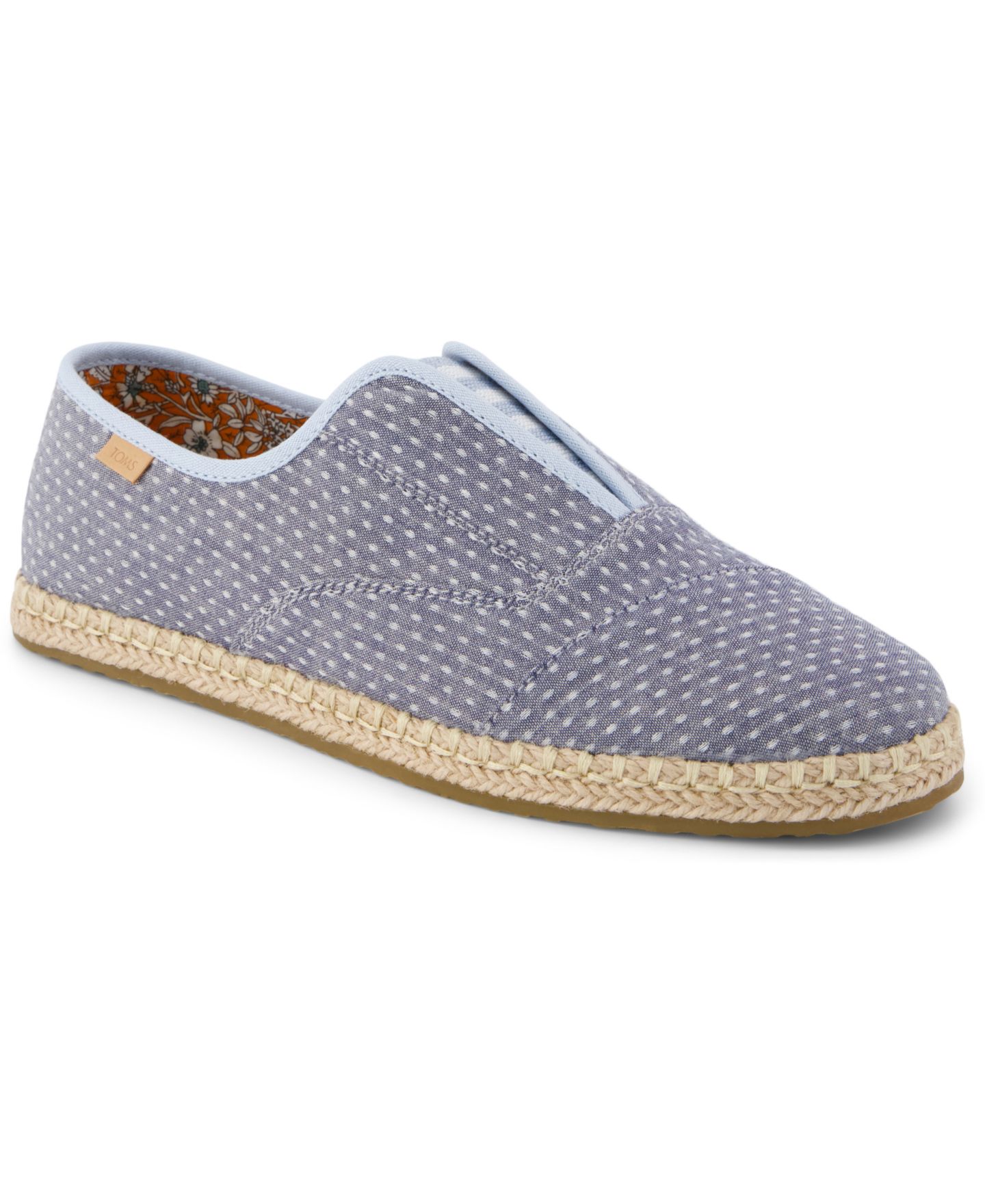 Женские балетки TOMS Palmera Plus Slip-On Espadrilles Flats, цвет: Туманный шамбре — фото 1