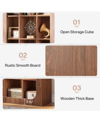 70.8-Inch Tall Kitchen Pantry, Rustic Cube Cabinet with 15 Open Shelves