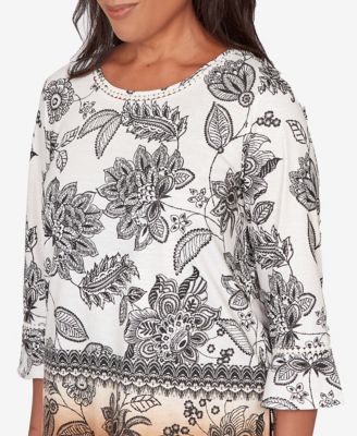 Petite Seville Ombre Floral Crew Neck Top