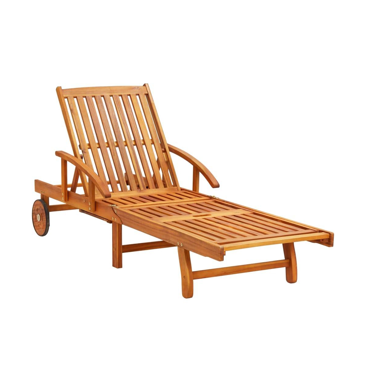 vida Xl Sunlounger Solid Acacia wood Height-Adjustable
