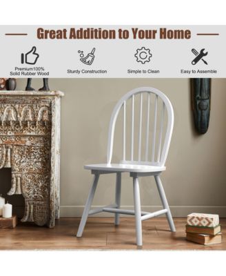 Set of 4 Vintage Windsor Dining Side Chair Wood Spindleback Kitchen Room