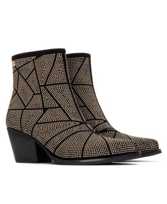 Women's Suede Heeled Ankle Booties