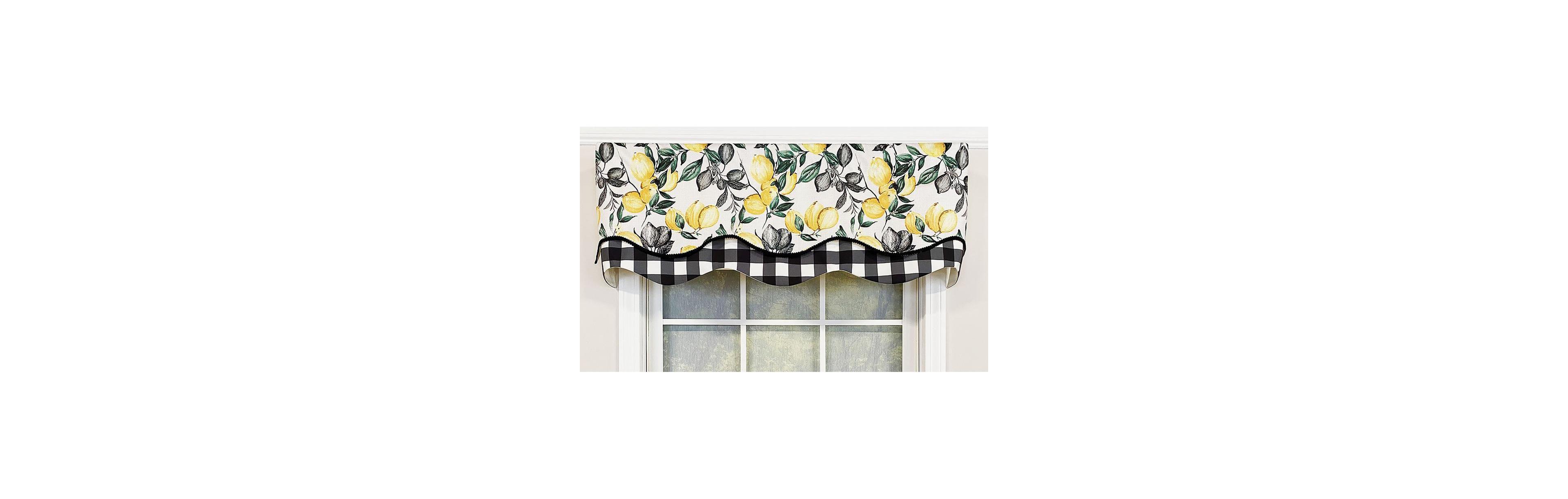 Rlf Home El Limon Glory Valance 3" Rod Pocket, Layered, Trimmed