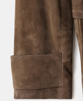 Women's Suede Double-Breasted Trench Coat