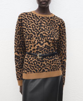 Women's Leopard-Print Knitted Sweater