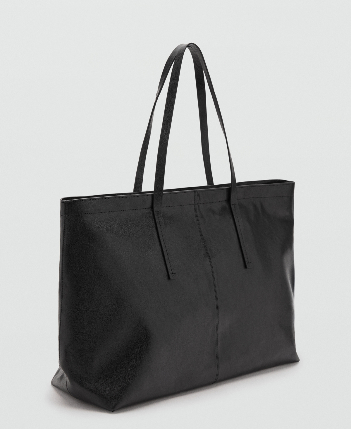 Mango Women's Leather Shopper Bag