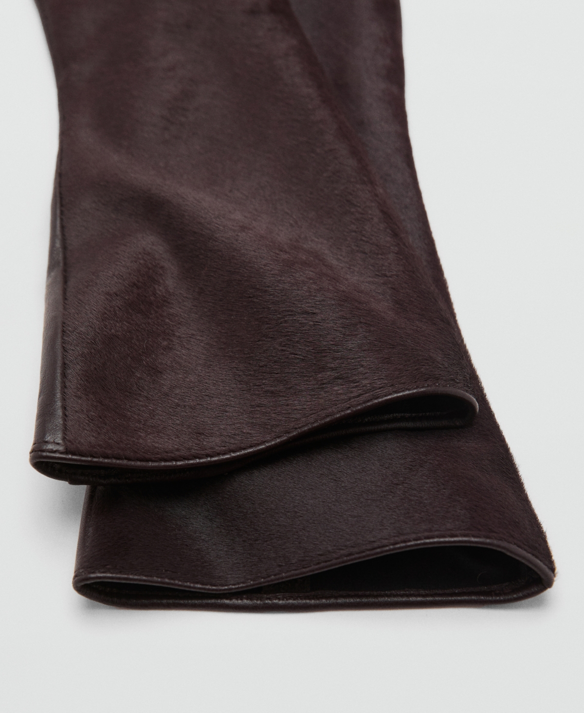 Mango Women's Long Leather And Fur-Effect Gloves