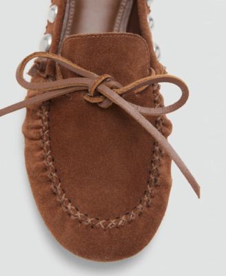 Women's Studded Suede Moccasins