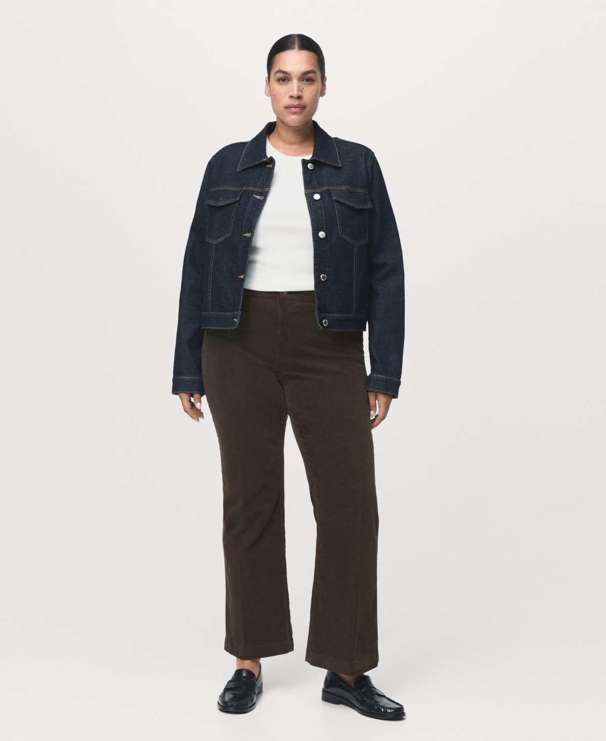 Mango Women's Corduroy Flared Jeans In Brown