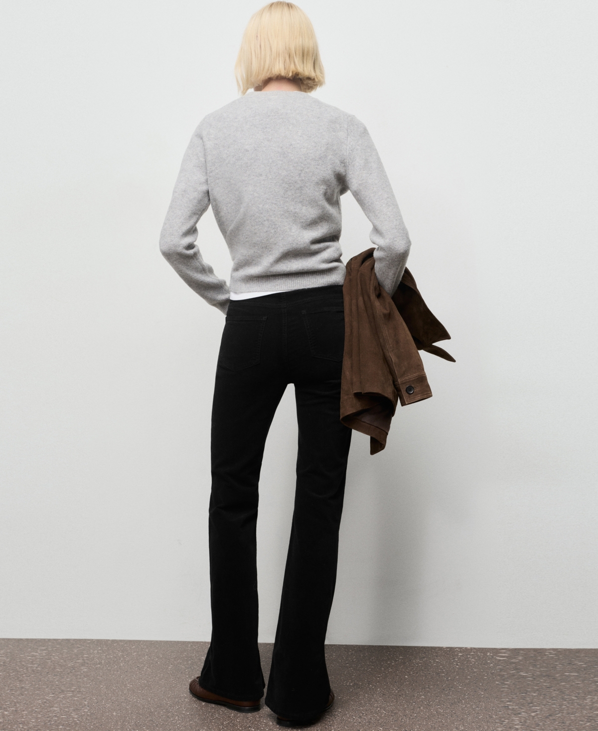 Mango Women's Velvet Flared Jeans In Black