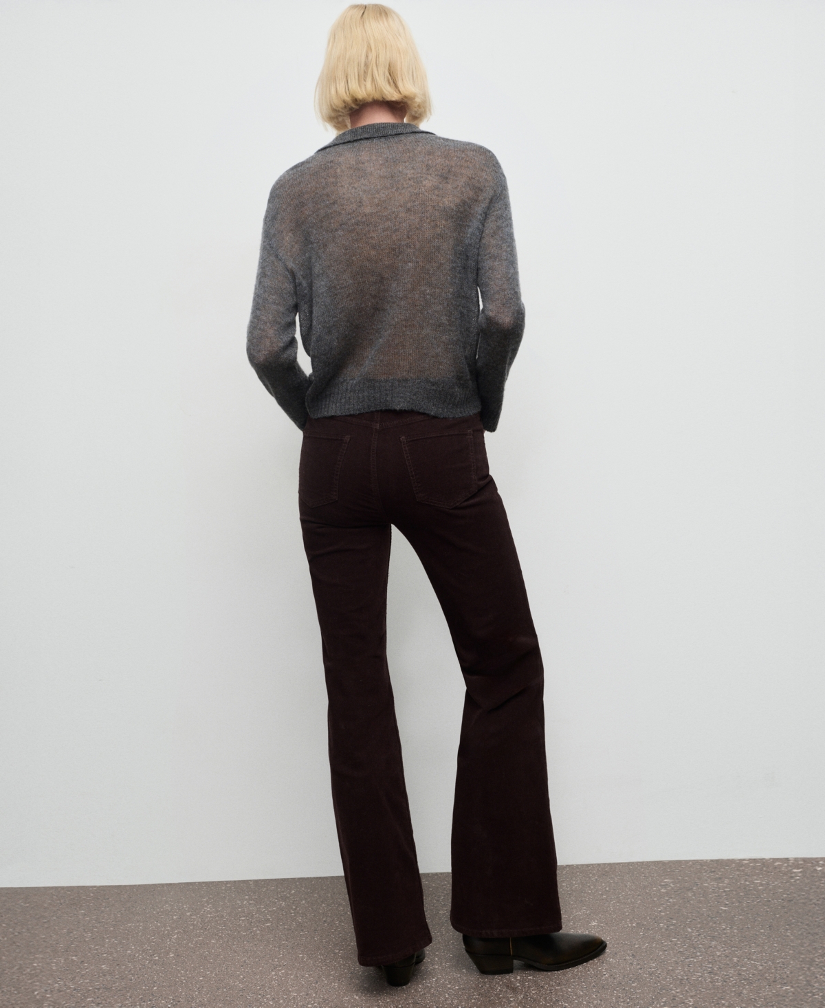 Mango Women's Velvet Flared Jeans In Brown