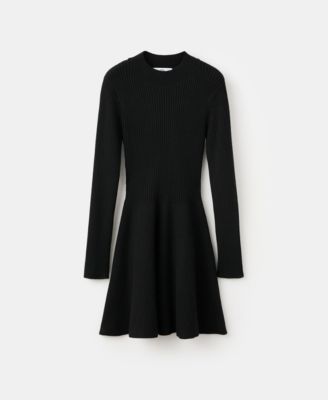 Women's Ribbed Knitted A-Line Dress