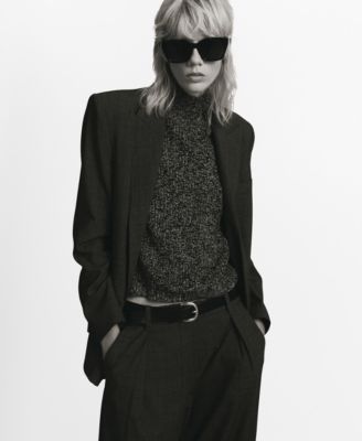 MANGO - Women's Speckled Perkins-Neck Sweater