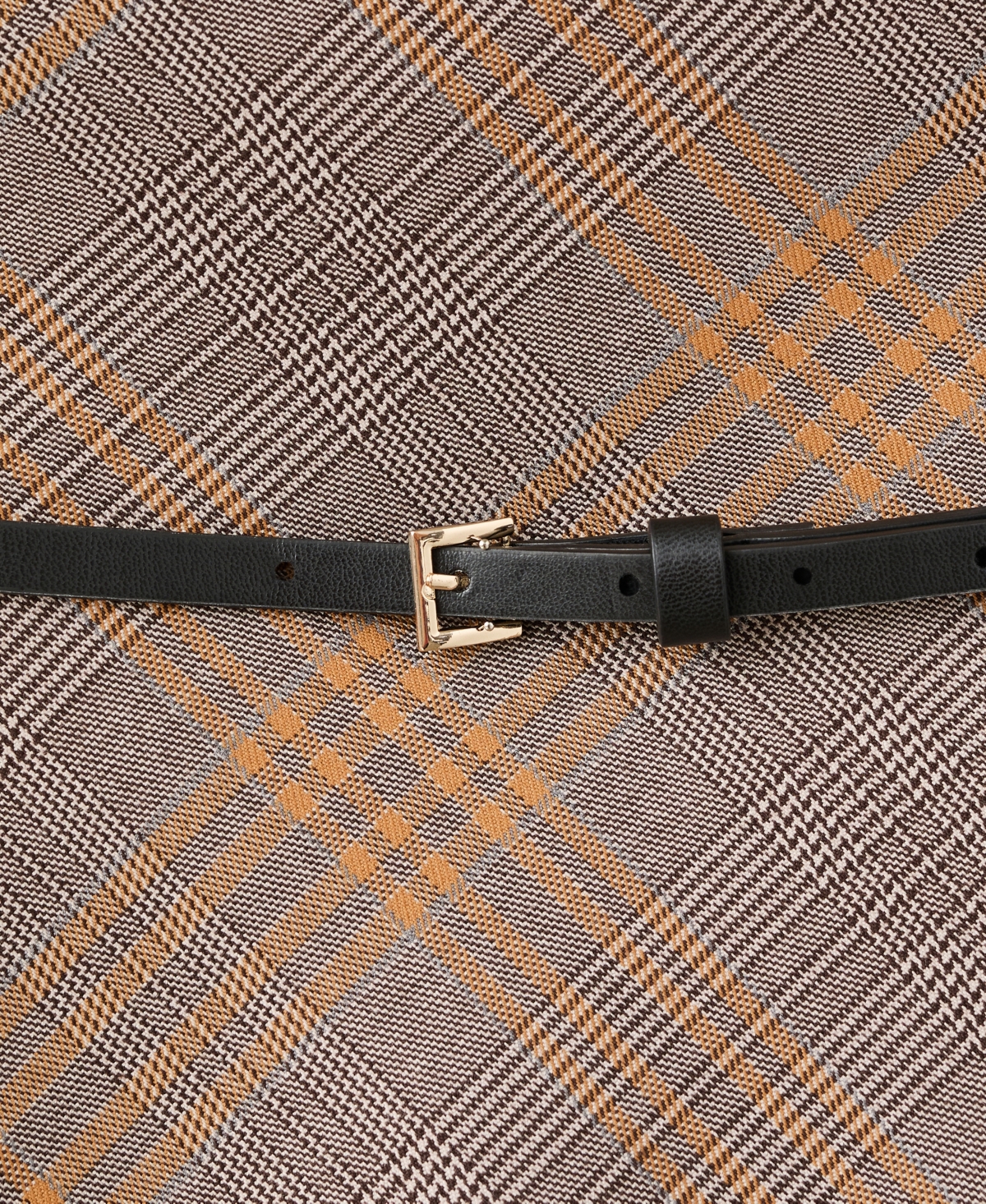 Mango Women's Belt Checked Skirt