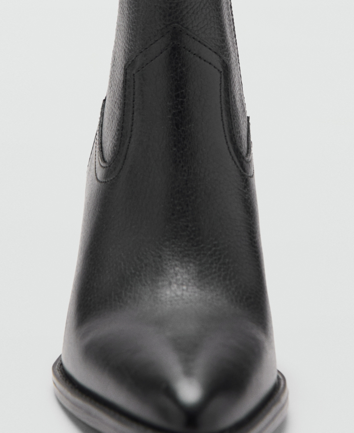 Mango Women's Leather Pointed Ankle Boots