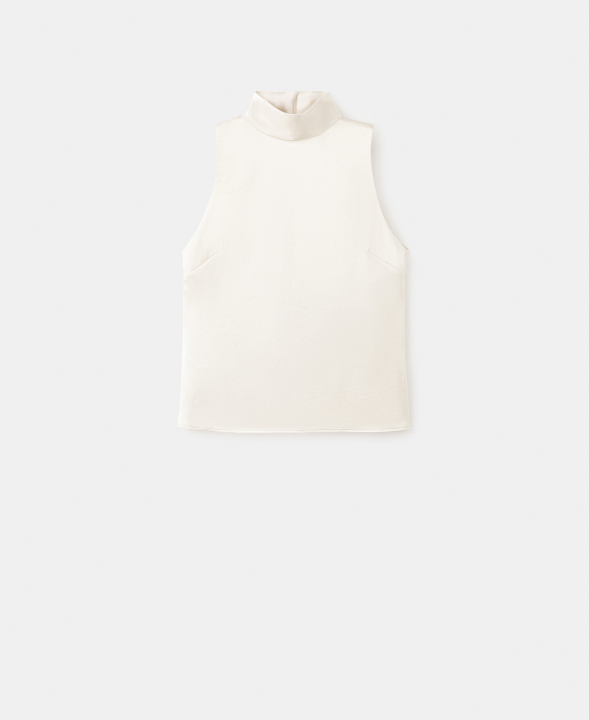 Mango Women's High Collar Satin Blouse In Sand