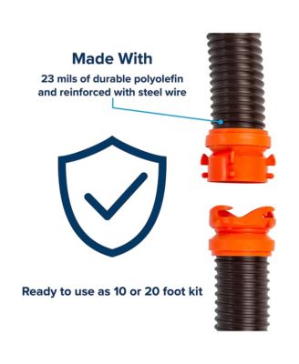 RhinoFLEX 20 Foot RV Sewer Hose Kit with Pre Attached Bayonet Fittings