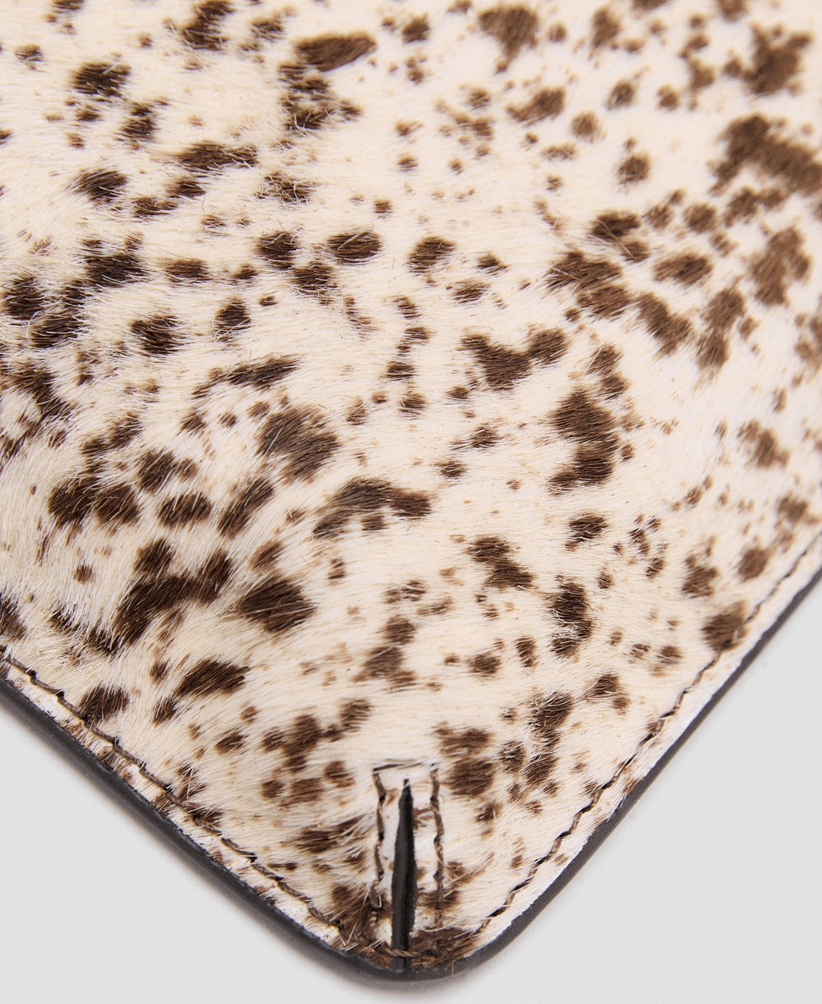 Mango Women's Leather And Fur Clutch