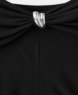 Women's Metallic Detail Strapless T-Shirt