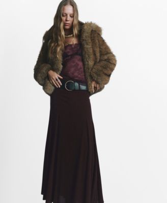 Women's Godet Belt Skirt