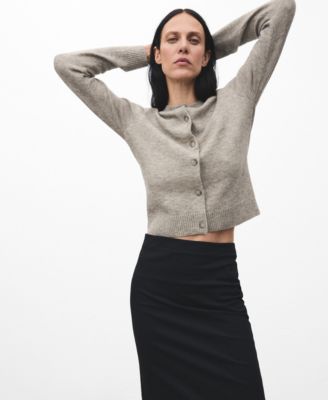 MANGO - Women's Knitted Button Cardigan