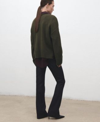 Women's Oversized V-Neck Cardigan Sweater