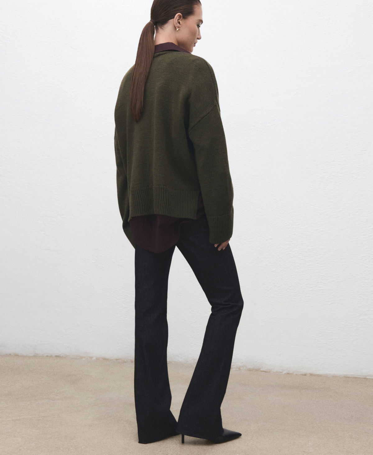 Mango Women's Oversized V-neck Cardigan In Brown