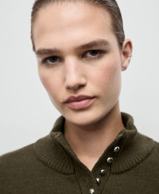 Women's Perkins-Neck Button Sweater