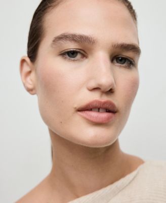 Women's Asymmetrical Neck And Jewel Buttons Sweater