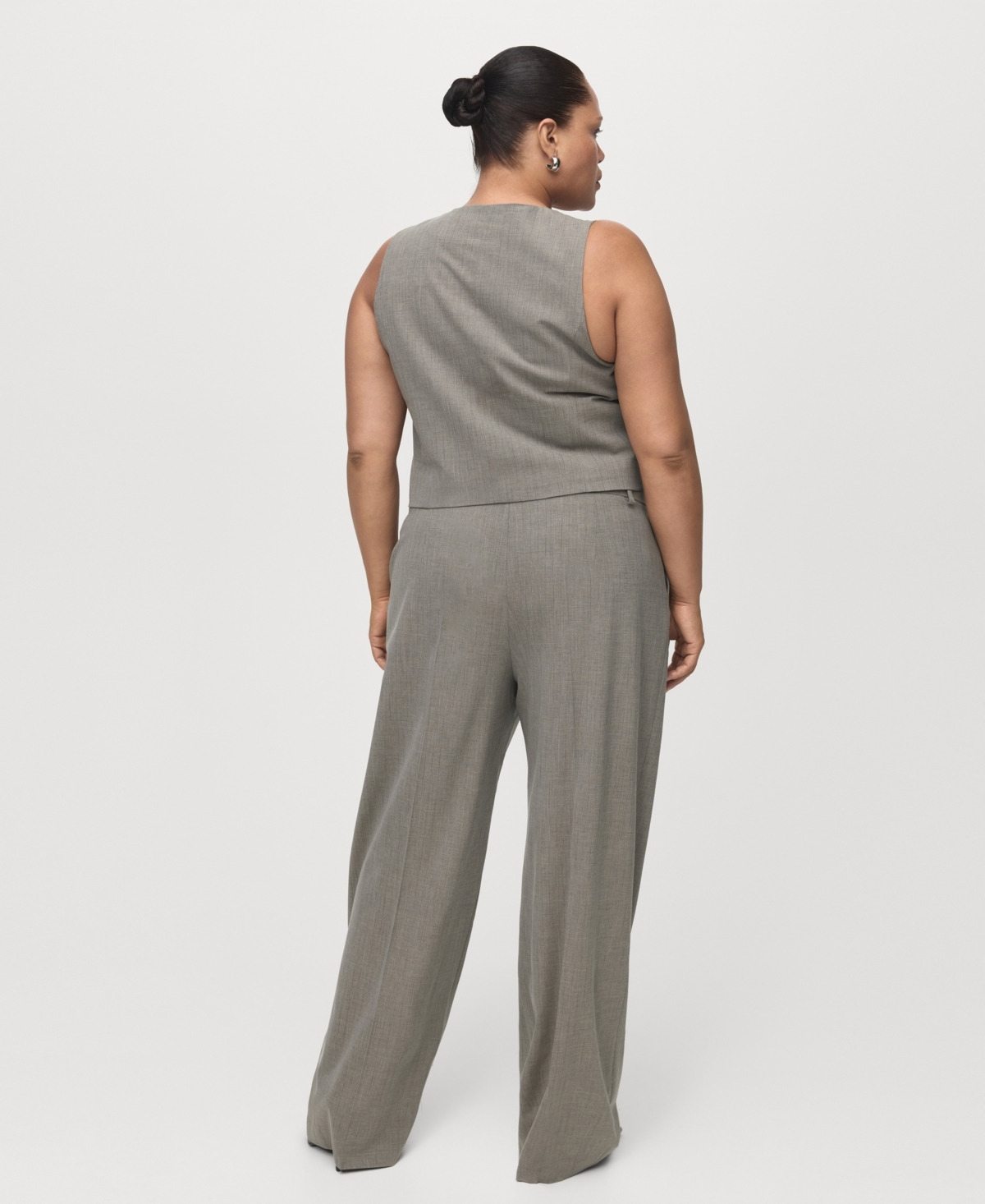 Mango Women's Straight Wool-blend Suit Pants In Gray